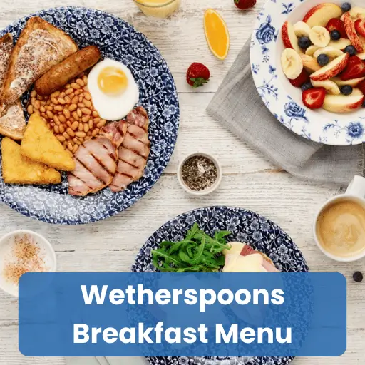 Wetherspoons Breakfast Menu